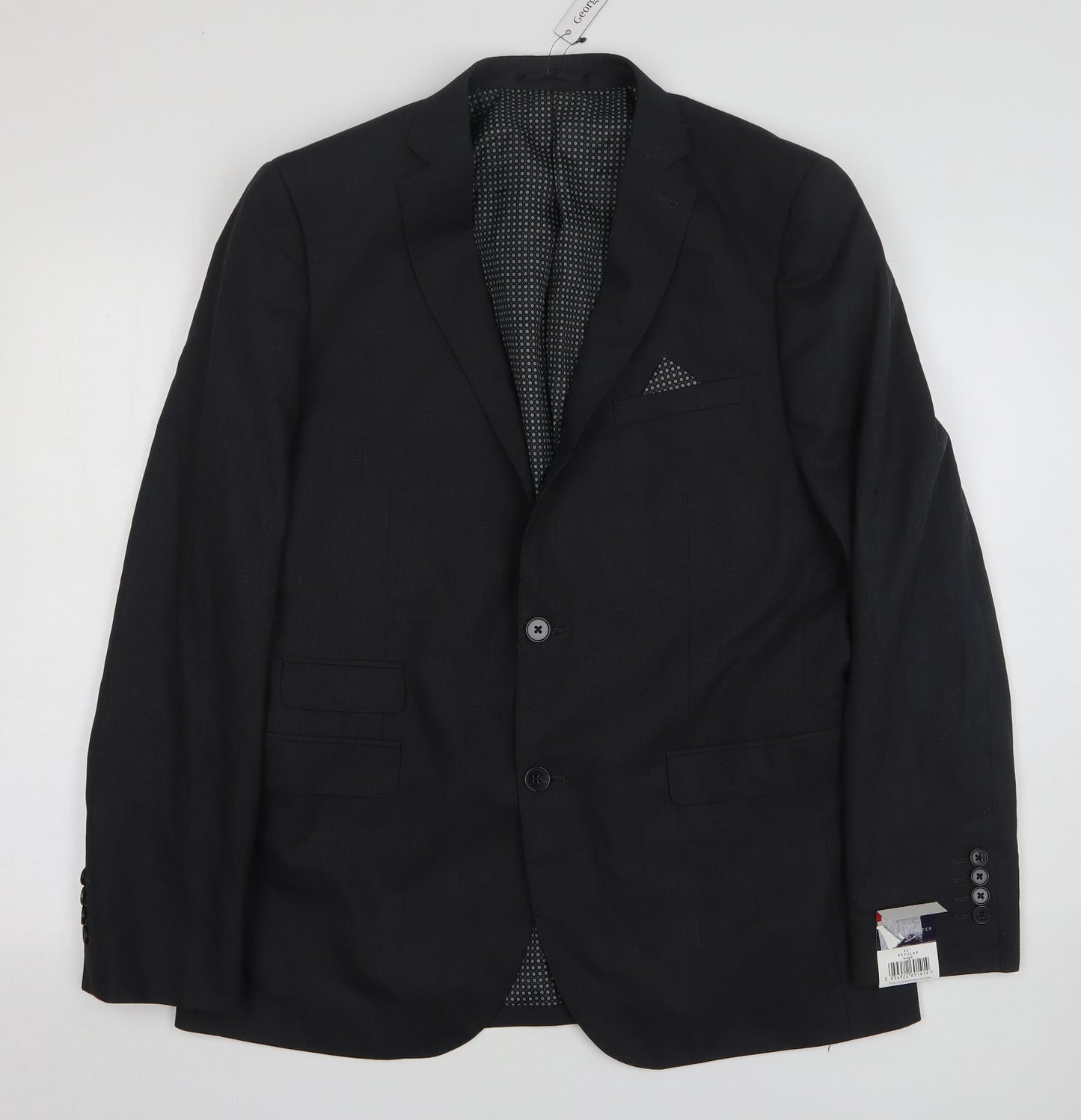 Tailor & Cutter Mens Grey Polyester Jacket Suit Jacket Size 42