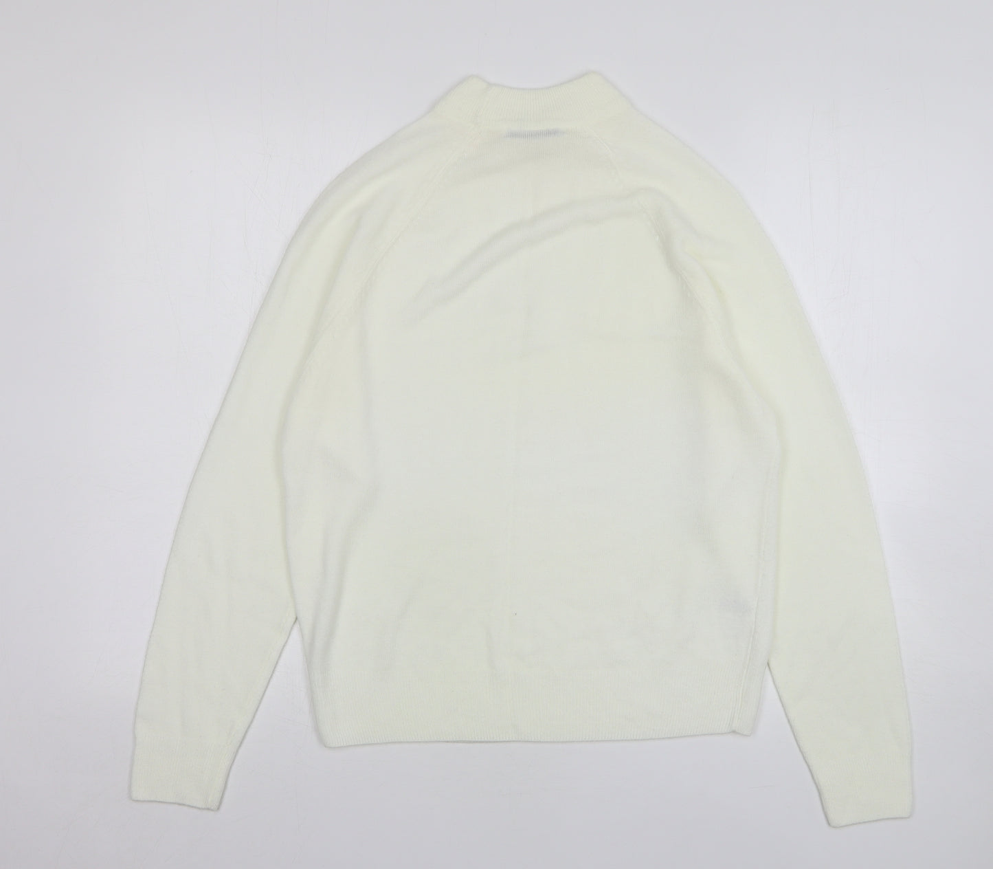 George Womens Ivory High Neck Acrylic Pullover Jumper Size 12