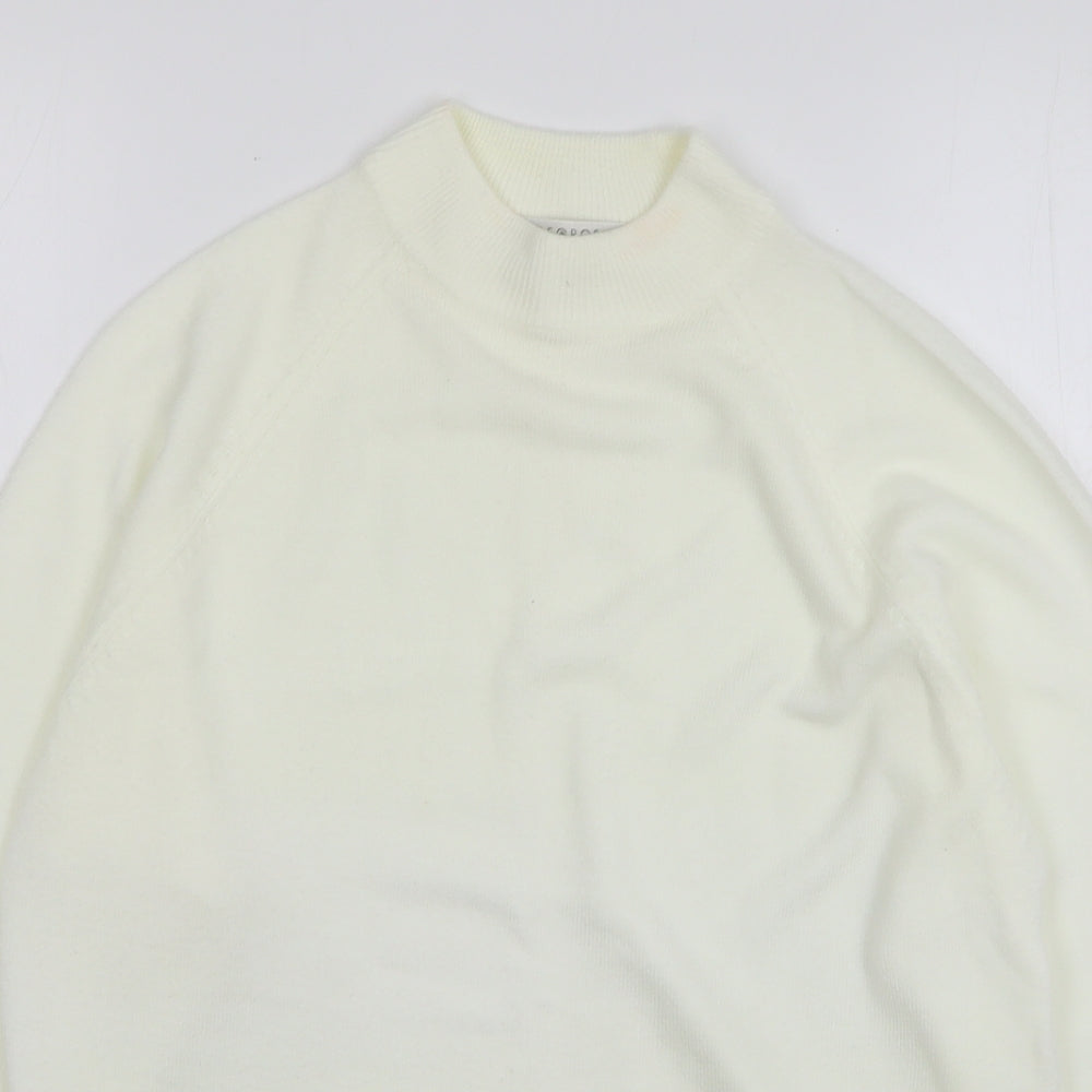 George Womens Ivory High Neck Acrylic Pullover Jumper Size 12