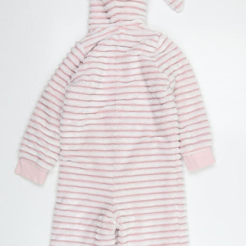 Marks and Spencer Girls Pink Striped Polyester Kimono One Piece Size 3-4 Years