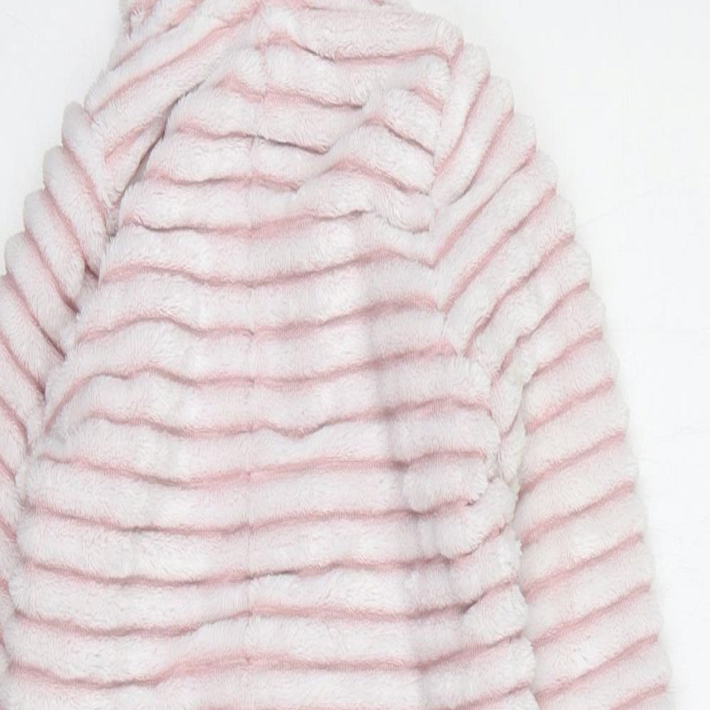 Marks and Spencer Girls Pink Striped Polyester Kimono One Piece Size 3-4 Years