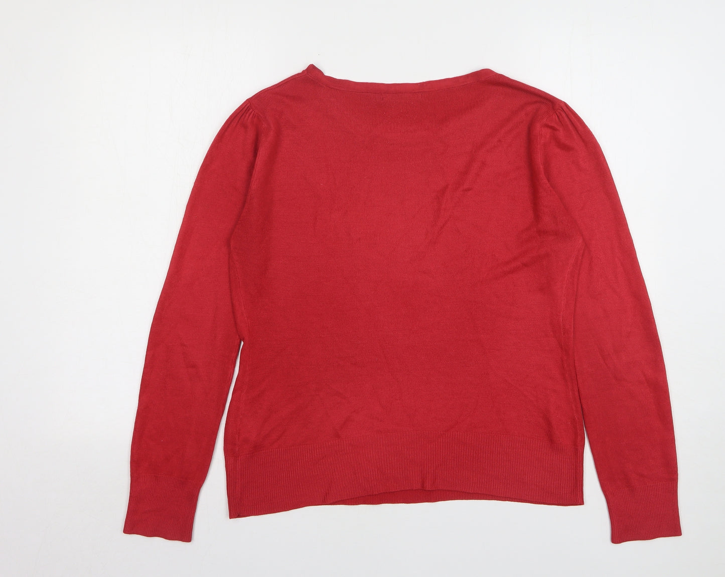 Atmosphere Womens Red Round Neck Polyester Pullover Jumper Size 14