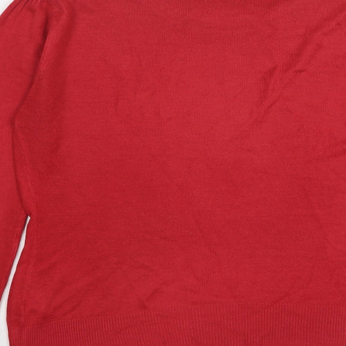 Atmosphere Womens Red Round Neck Polyester Pullover Jumper Size 14