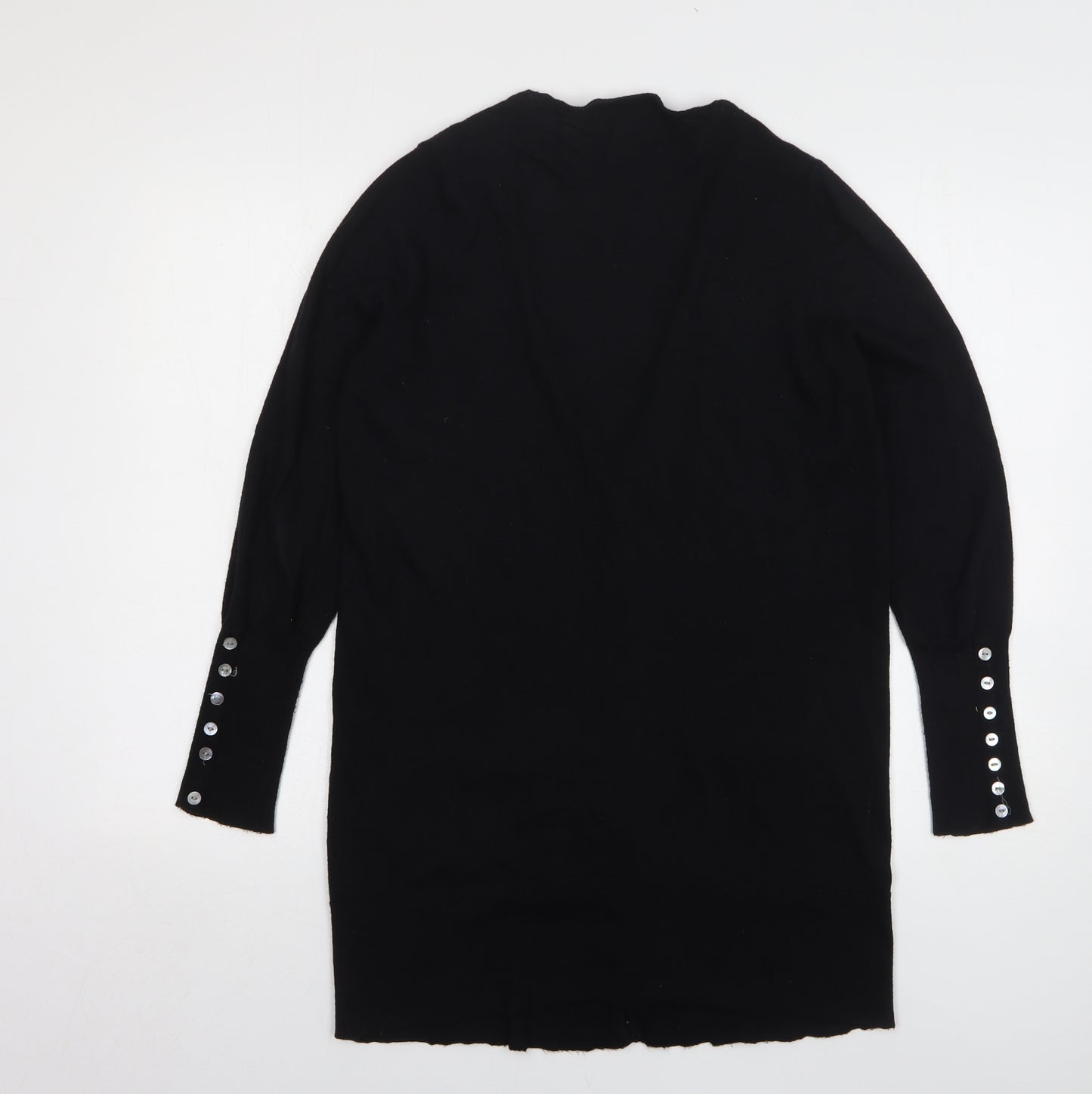 Marks and Spencer Womens Black V-Neck Polyamide Cardigan Jumper Size 16
