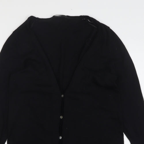 Marks and Spencer Womens Black V-Neck Polyamide Cardigan Jumper Size 16