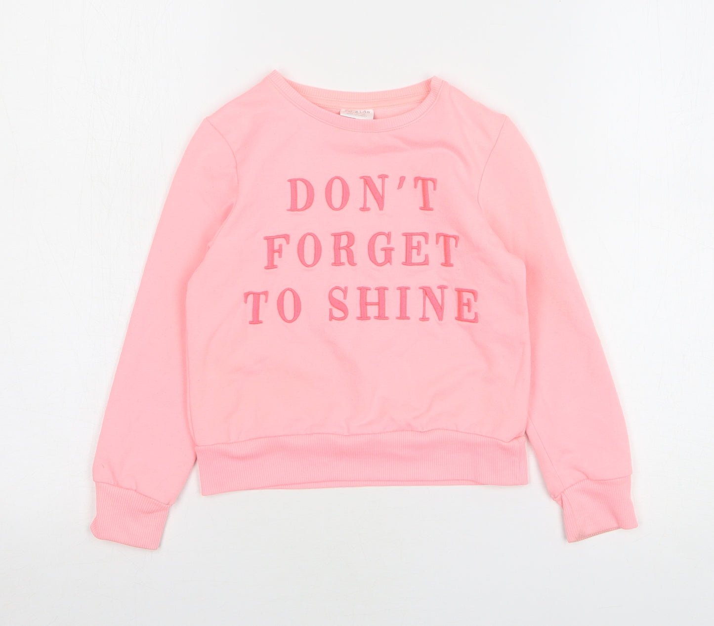 F&F Girls Pink Polyester Pullover Sweatshirt Size 5-6 Years