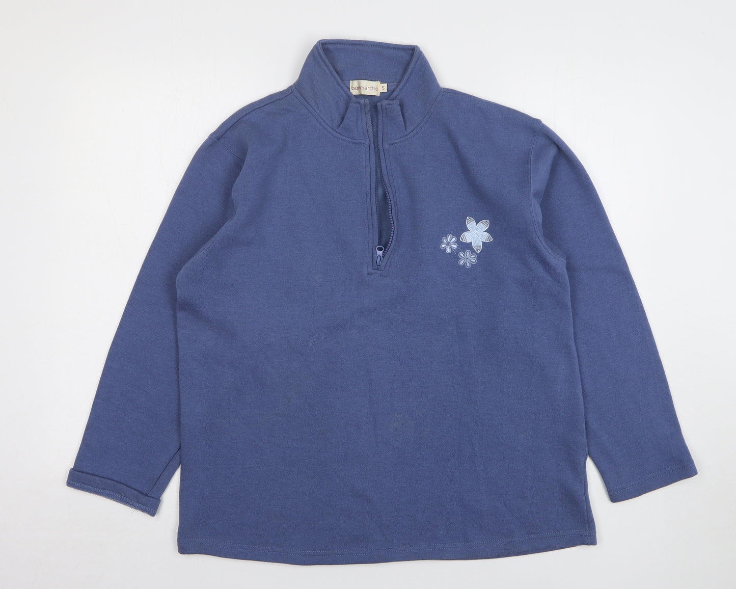 Bonmarché Womens Blue Polyester Pullover Sweatshirt Size S