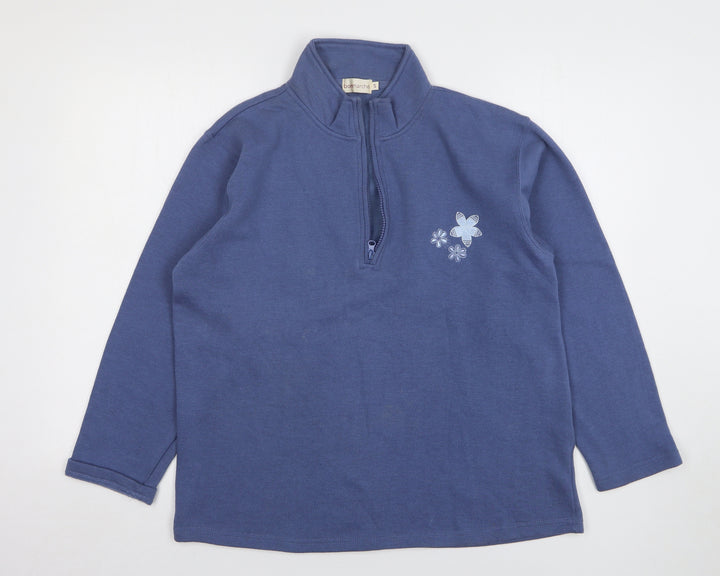 Bonmarché Womens Blue Polyester Pullover Sweatshirt Size S