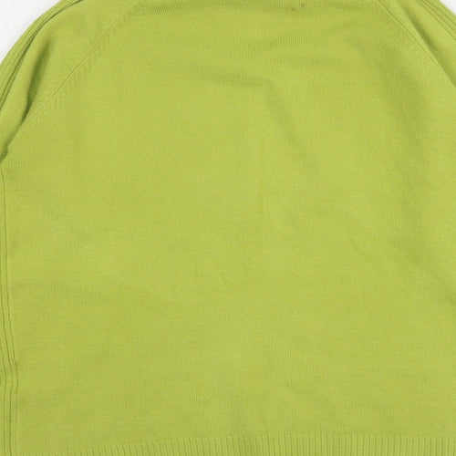Ann Marie Womens Green High Neck Acetate Pullover Jumper Size M