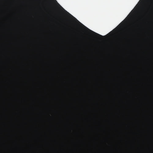 River Island Womens Black V-Neck Nylon Pullover Jumper Size 10