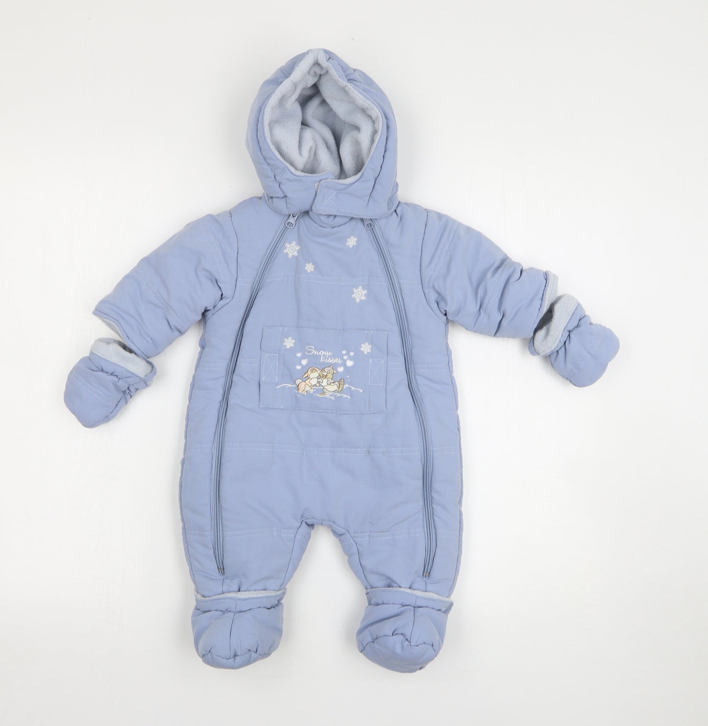 Disneyland Boys Blue Rain Coat Snowsuit Size 0-3 Months