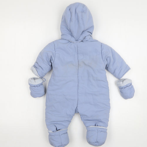 Disneyland Boys Blue Rain Coat Snowsuit Size 0-3 Months