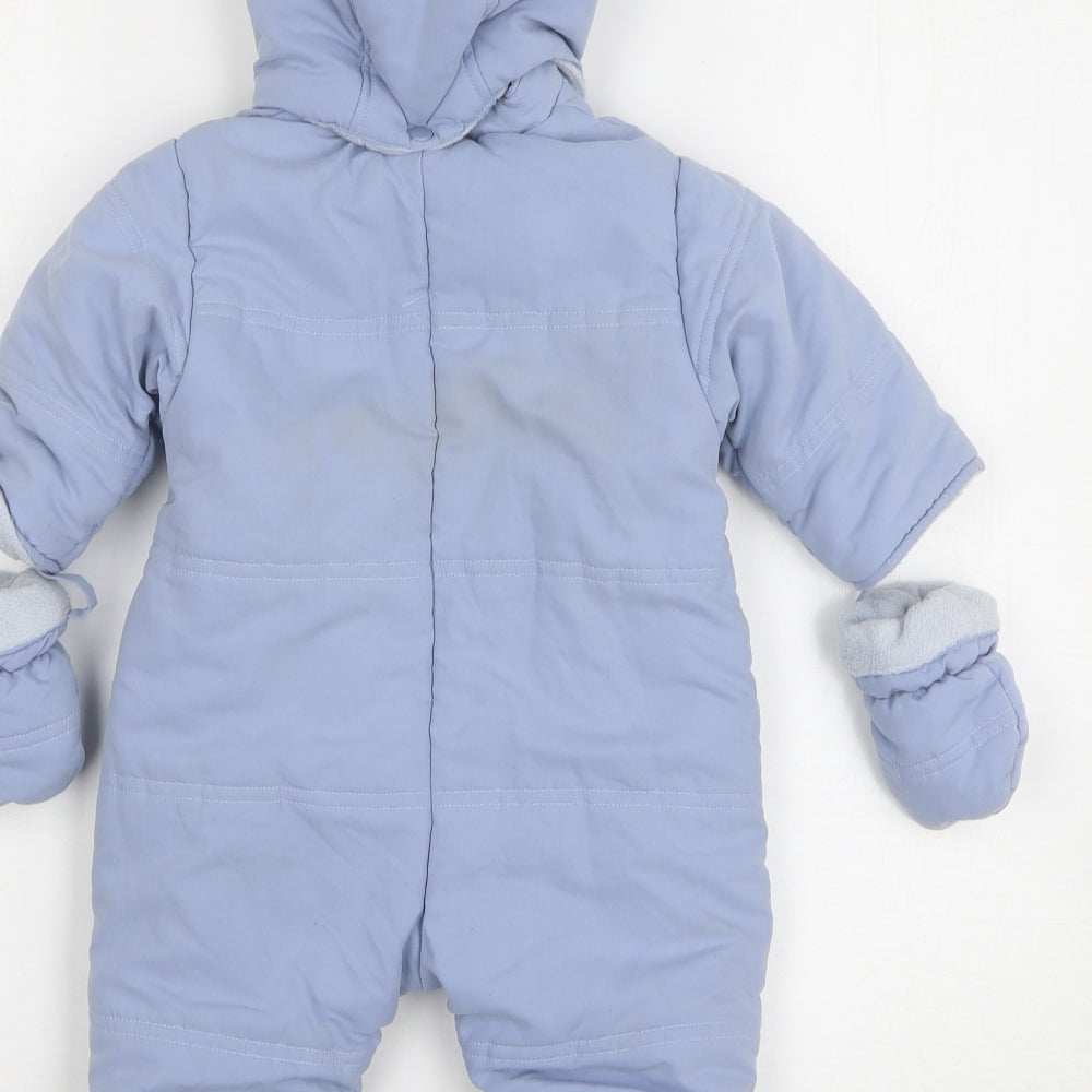 Disneyland Boys Blue Rain Coat Snowsuit Size 0-3 Months