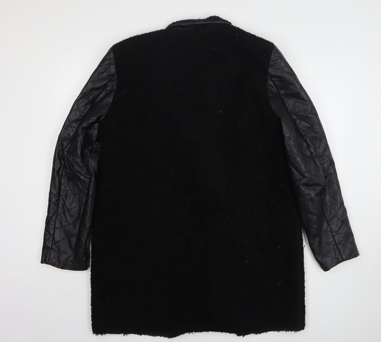 Laura Scott Womens Black Overcoat Coat Size 16