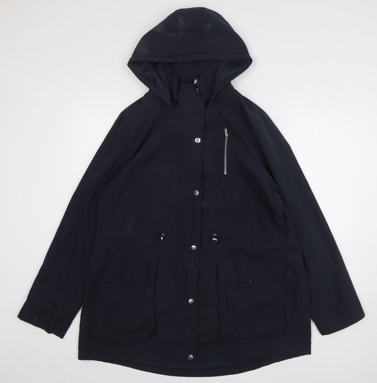 M&Co Womens Blue Rain Coat Coat Size 18