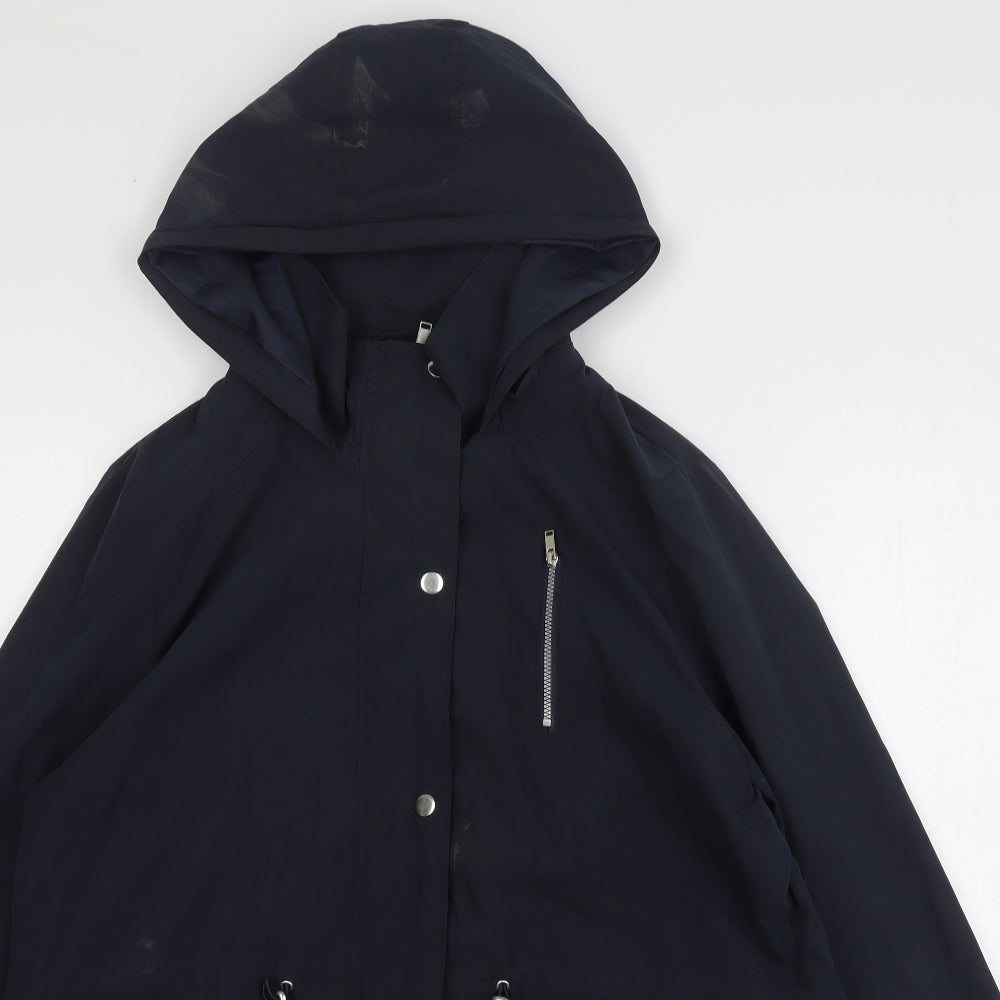 M&Co Womens Blue Rain Coat Coat Size 18
