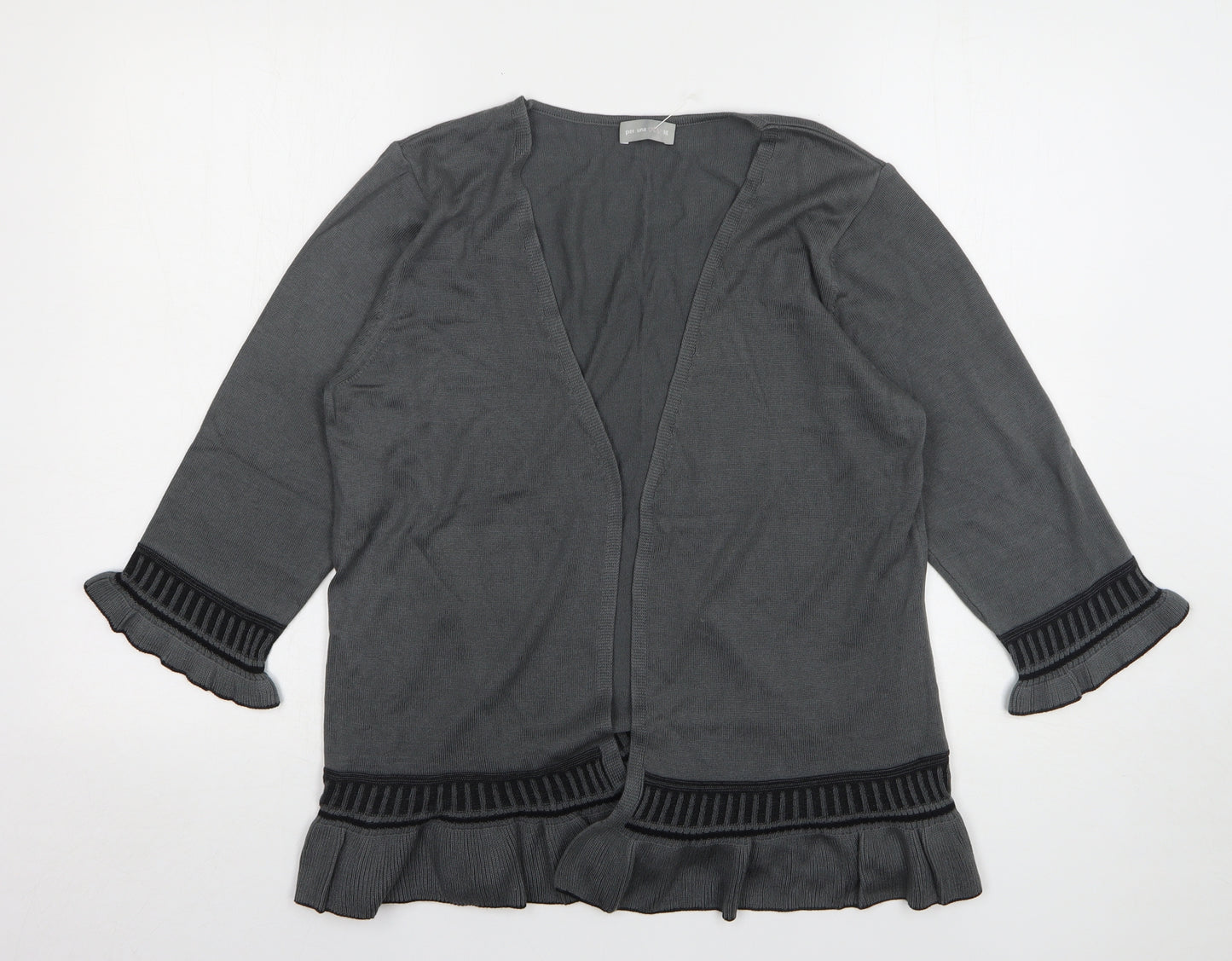 Per Una Womens Grey V-Neck Viscose Cardigan Jumper Size 18