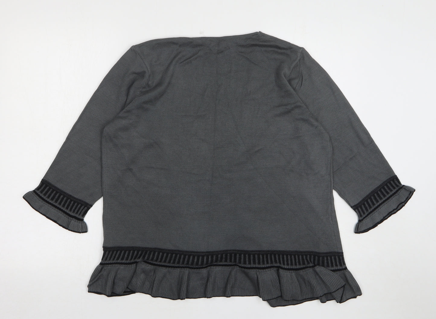 Per Una Womens Grey V-Neck Viscose Cardigan Jumper Size 18