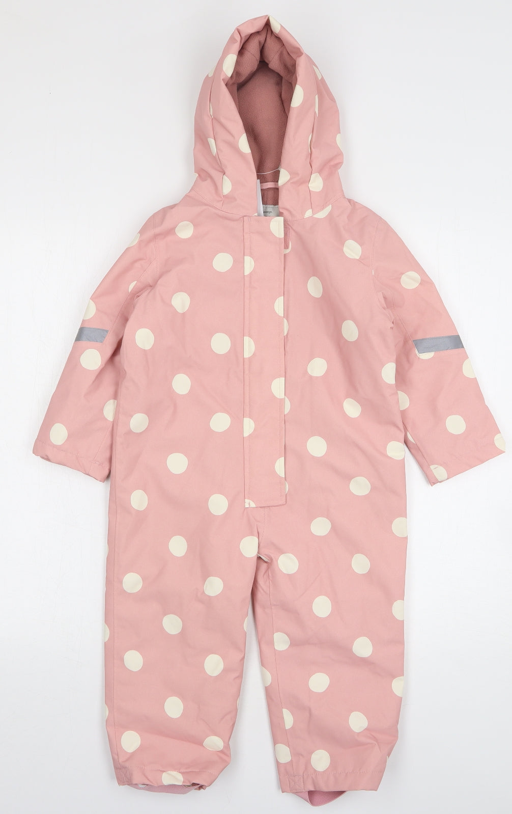 George Girls Pink Polka Dot Rain Coat Snowsuit Size 2-3 Years