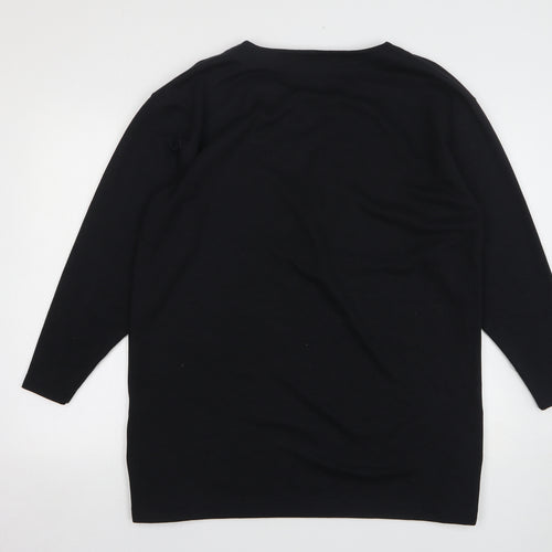South Lodge Womens Black Round Neck Polyester Pullover Jumper Size M