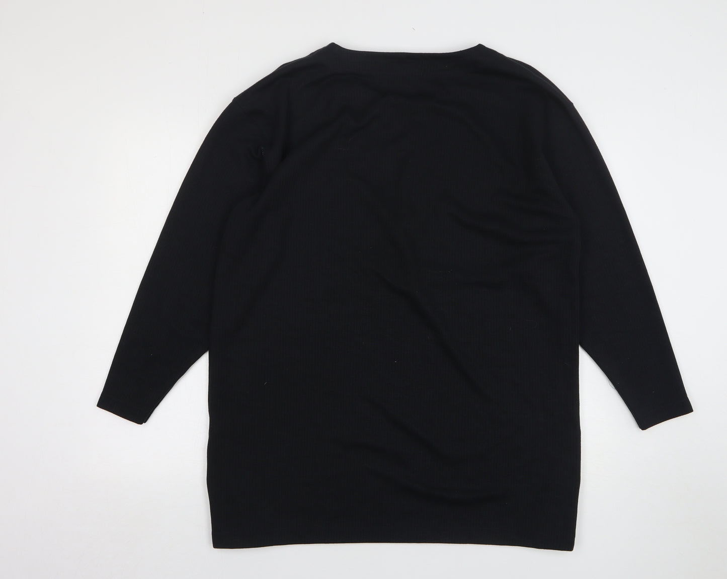 South Lodge Womens Black Round Neck Polyester Pullover Jumper Size M