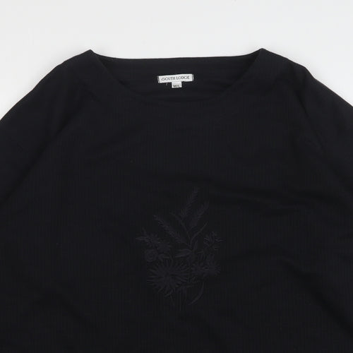 South Lodge Womens Black Round Neck Polyester Pullover Jumper Size M