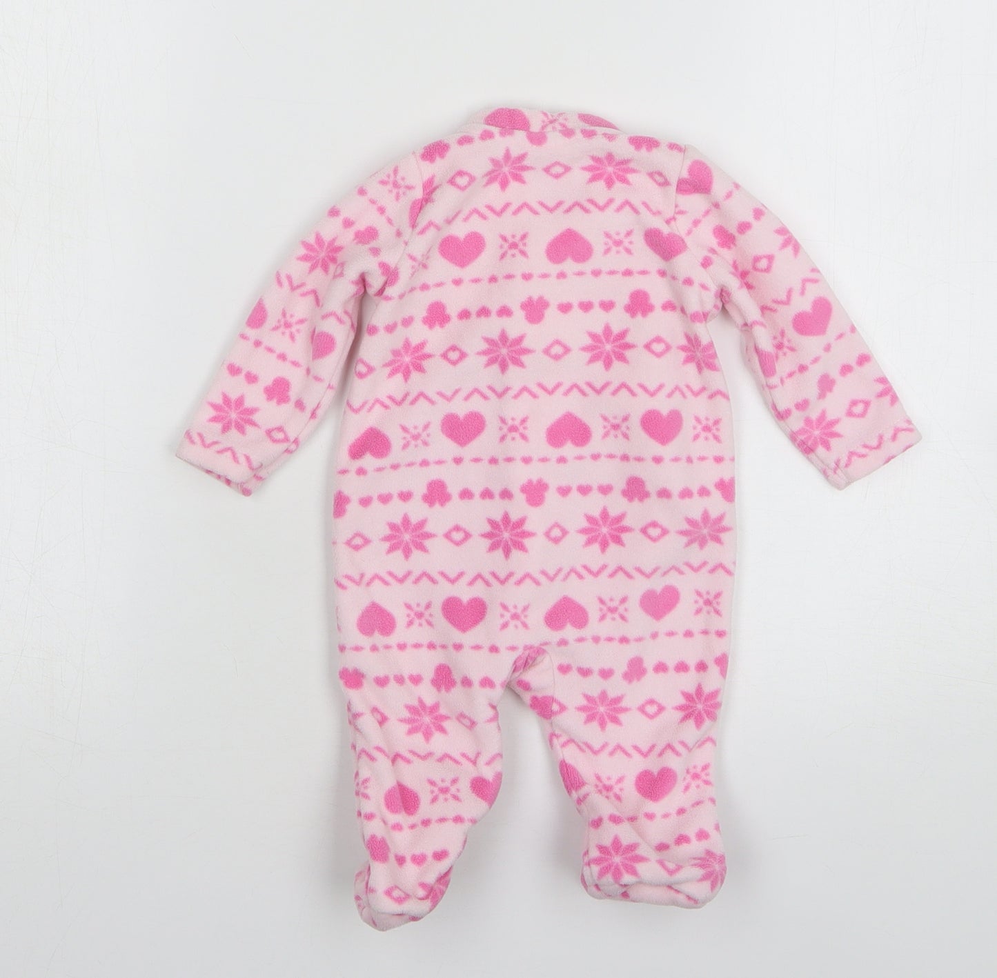 Disney Girls Pink Geometric Polyester Kimono One Piece Size 0-3 Months - Minnie Mouse