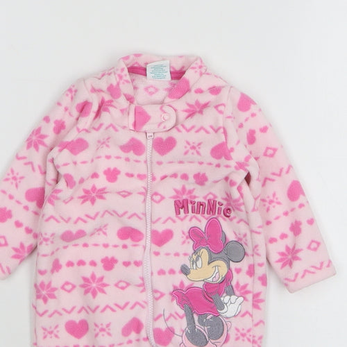 Disney Girls Pink Geometric Polyester Kimono One Piece Size 0-3 Months - Minnie Mouse