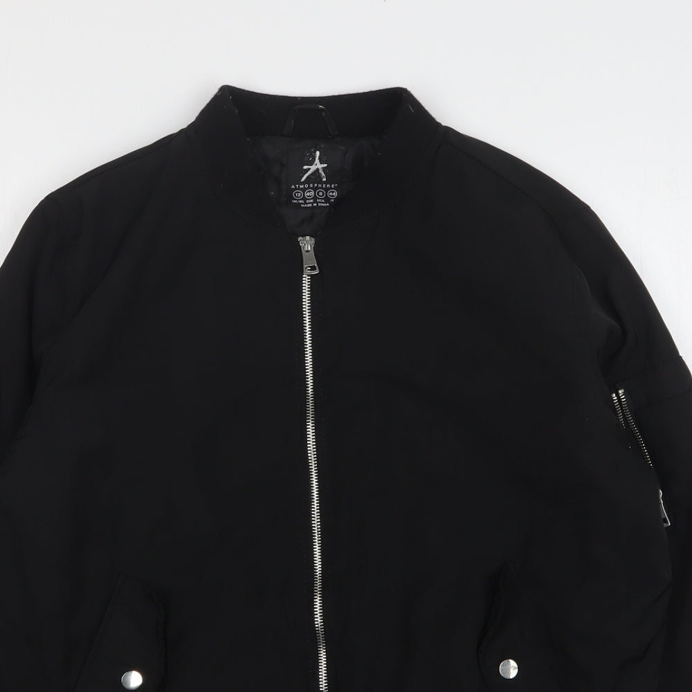 Atmosphere Womens Black Bomber Jacket Jacket Size 12