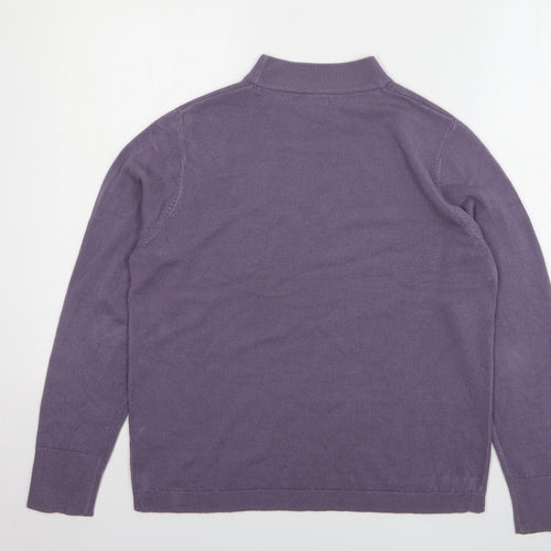 Mia Moda Womens Purple High Neck Acrylic Pullover Jumper Size L