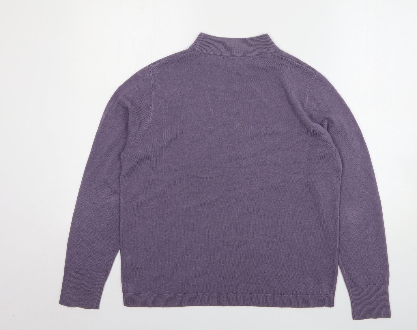 Mia Moda Womens Purple High Neck Acrylic Pullover Jumper Size L