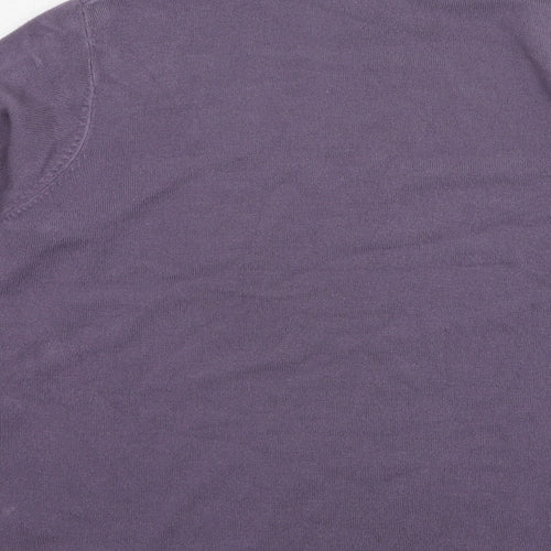 Mia Moda Womens Purple High Neck Acrylic Pullover Jumper Size L