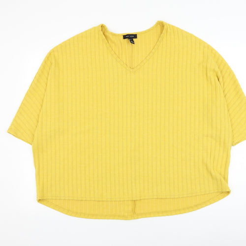 New Look Womens Yellow Round Neck Polyester Pullover Jumper Size L