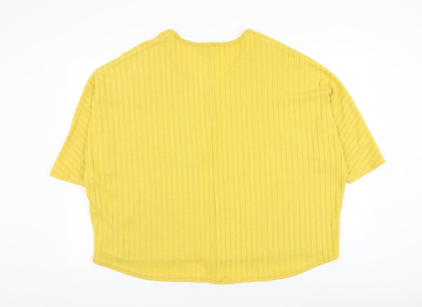 New Look Womens Yellow Round Neck Polyester Pullover Jumper Size L