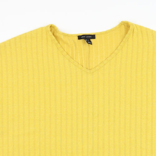 New Look Womens Yellow Round Neck Polyester Pullover Jumper Size L