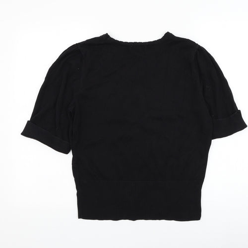 Monsoon Womens Black V-Neck Polyester Jumper Size 16