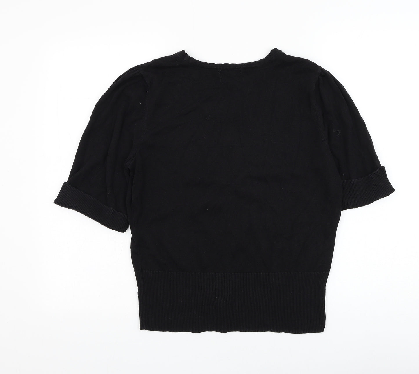 Monsoon Womens Black V-Neck Polyester Jumper Size 16