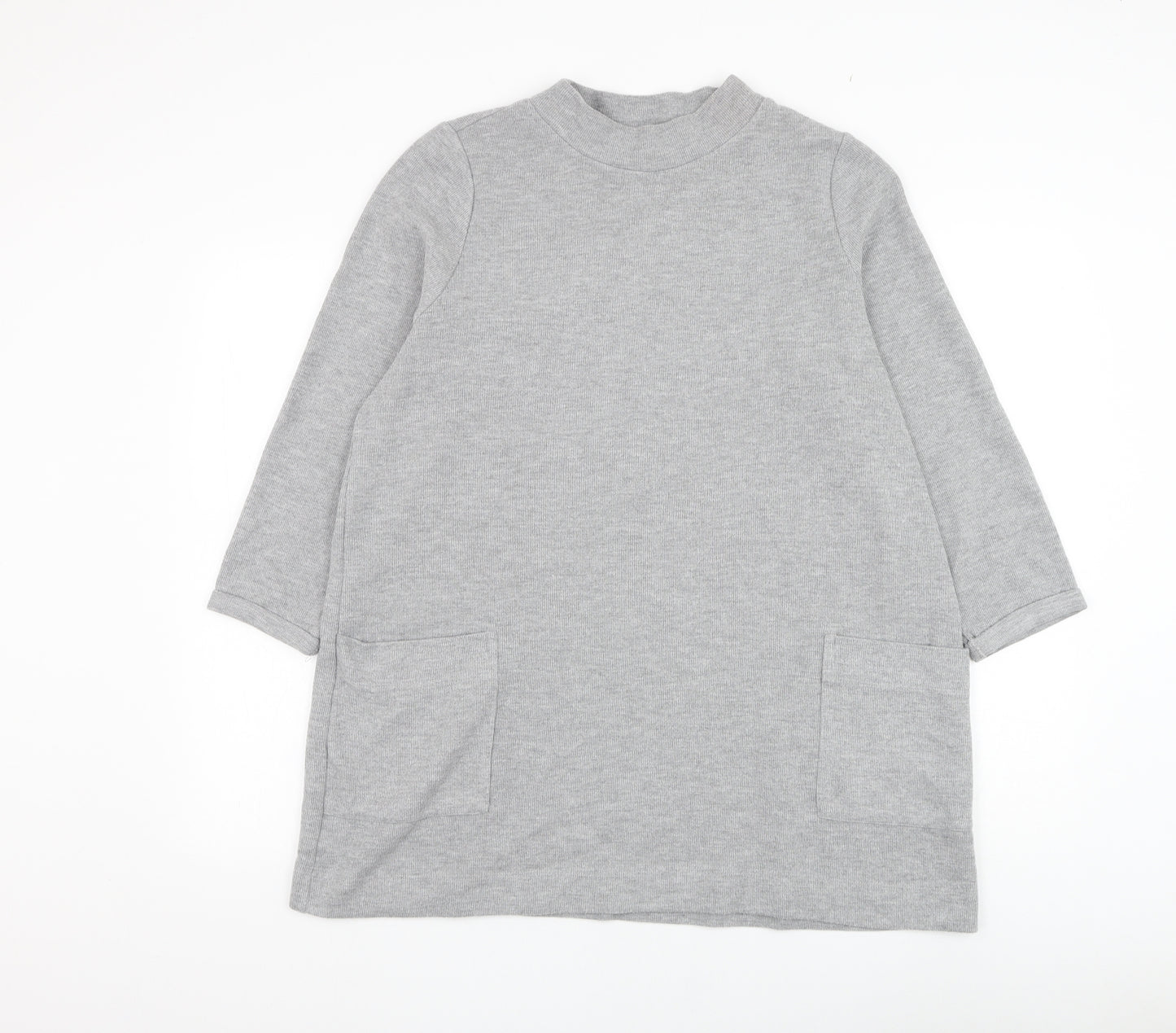 Marks and Spencer Womens Grey Round Neck Polyester Pullover Jumper Size 18