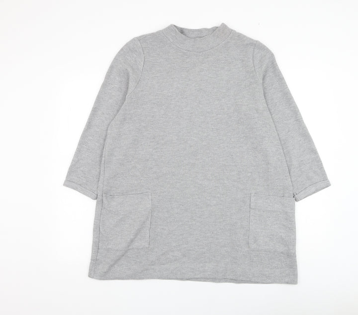 Marks and Spencer Womens Grey Round Neck Polyester Pullover Jumper Size 18