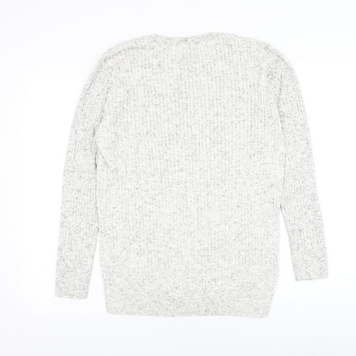 Preworn Mens White Round Neck Polyester Jumper Size M