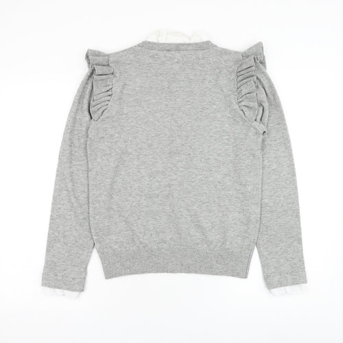 QED London Womens Grey Round Neck Viscose Pullover Jumper Size M