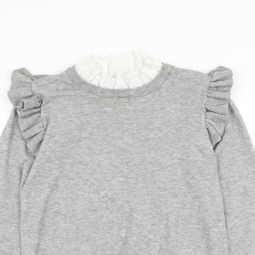 QED London Womens Grey Round Neck Viscose Pullover Jumper Size M