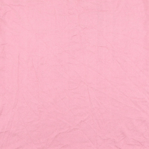 Preworn Womens Pink Round Neck Polyester Pullover Jumper Size L