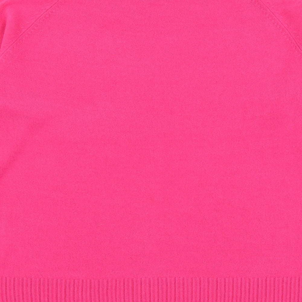 TU Womens Pink Round Neck Acrylic Pullover Jumper Size 16