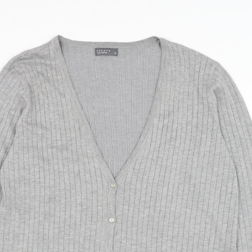 Papaya Womens Grey V-Neck Viscose Jumper Size 16