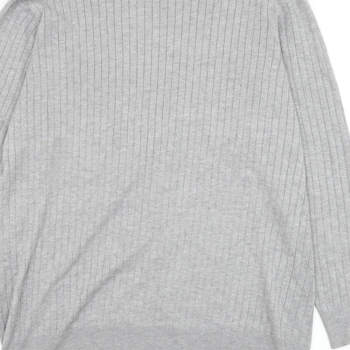 Papaya Womens Grey V-Neck Viscose Jumper Size 16