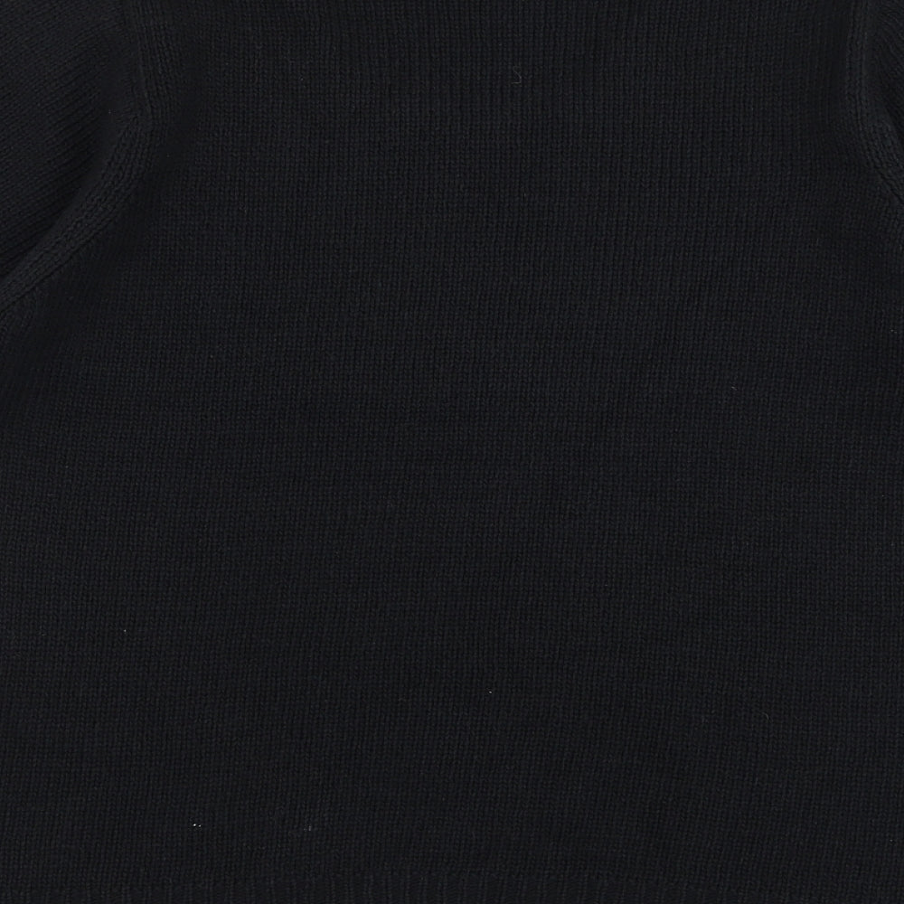 Preworn Womens Black Round Neck Cotton Pullover Jumper Size M