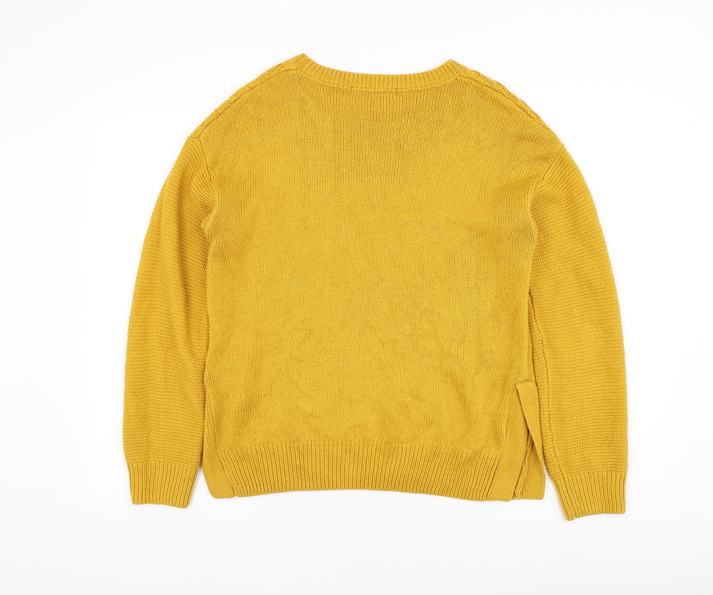 George Womens Yellow Round Neck Polyester Pullover Jumper Size M