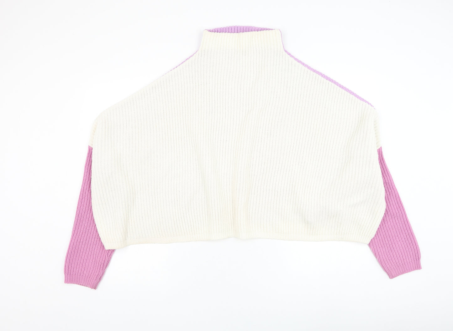 PRETTYLITTLETHING Womens Purple High Neck Acrylic Pullover Jumper Size M