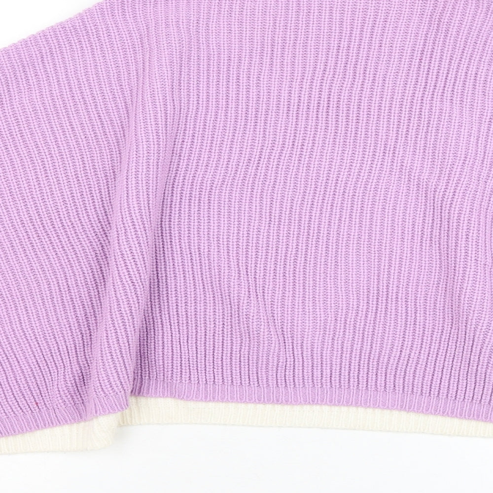 PRETTYLITTLETHING Womens Purple High Neck Acrylic Pullover Jumper Size M